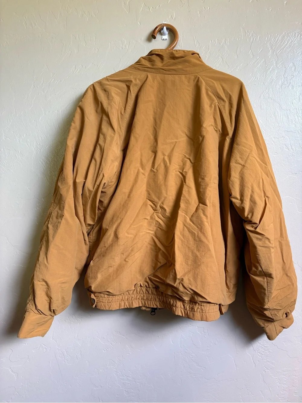 Vintage Woolrich Gore Tex Wool Lined Bomber Jacket Coat Mustard Tan Brown M